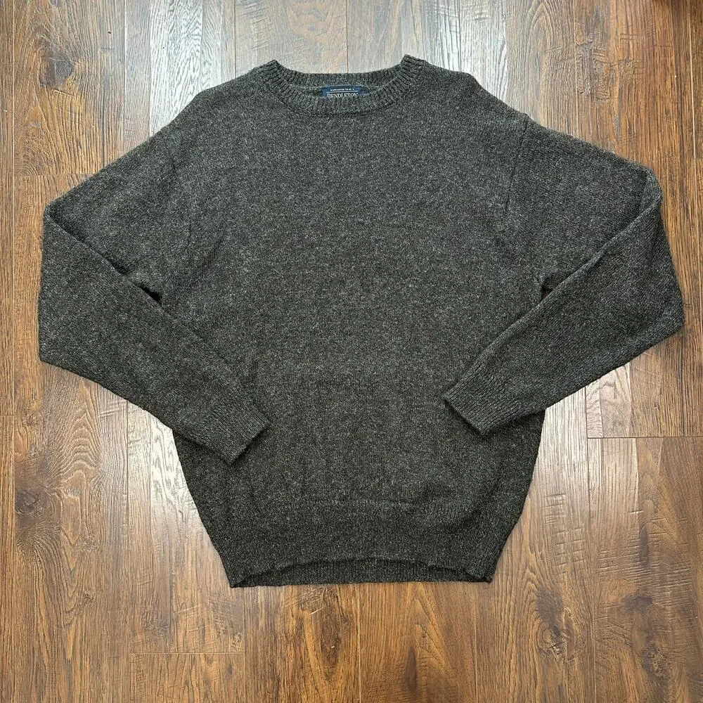 Pendleton Sweater Brown Shetland Wool Crewneck Knit MENS M Classic Heritage